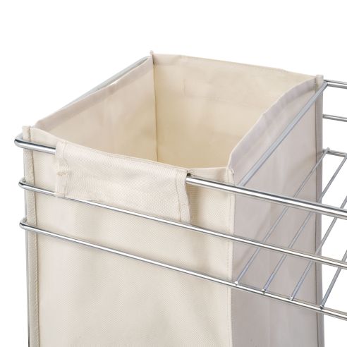 Emuca Carrello estraibile con cestelli e carrello del pane Supra con fissaggio inferiore con chiusura soft, Modulo 300, Acciaio