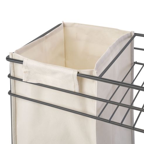 Emuca Carrello estraibile con cestelli e carrello del pane Titane con fissaggio inferiore con chiusura soft, modulo 300mm