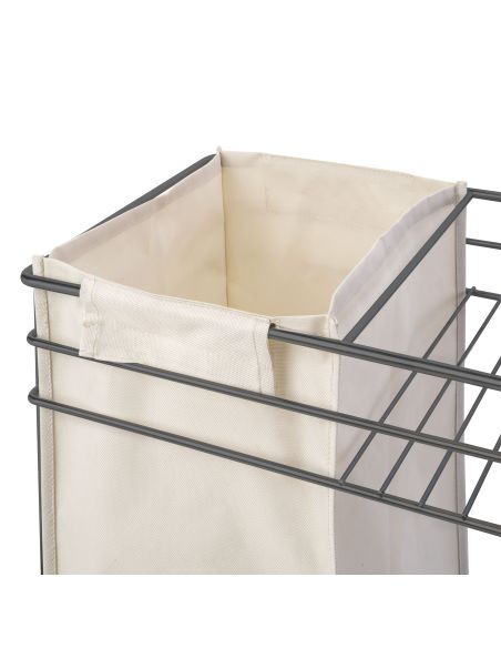 Emuca Carrello estraibile con cestelli e carrello del pane Titane con fissaggio inferiore con chiusura soft, modulo 300mm