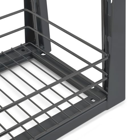 Emuca Carrello estraibile con cestelli e carrello del pane Titane con fissaggio inferiore con chiusura soft, modulo 300mm