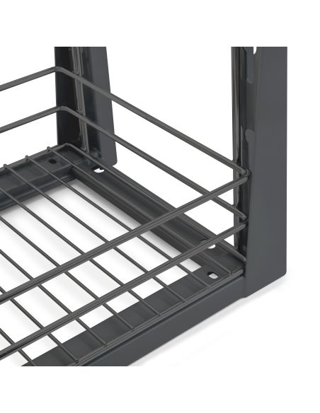 Emuca Carrello estraibile con cestelli e carrello del pane Titane con fissaggio inferiore con chiusura soft, modulo 300mm