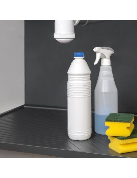 Emuca Fondi sotto lavello Sink, M60, 567x580mm, spessore della tavola 16mm, tagliabile, Tecnoplastica, Grigio antracite