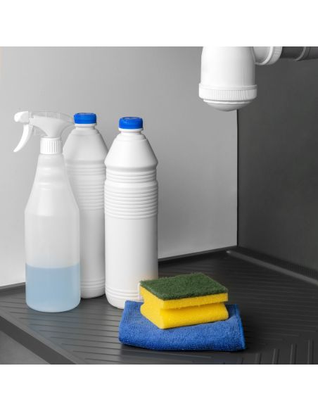 Emuca Fondi sotto lavello Sink, M80, 767x580mm, spessore della tavola 16mm, tagliabile, Tecnoplastica, Grigio antracite