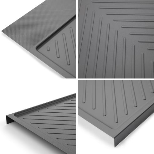 Emuca Fondi sotto lavello Sink, M90, 867x580mm, spessore della tavola 16mm, tagliabile, Tecnoplastica, Grigio antracite