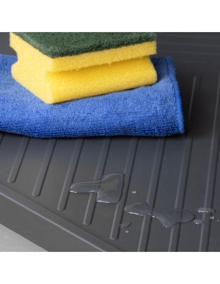 Emuca Fondi sotto lavello Sink, M90, 867x580mm, spessore della tavola 16mm, tagliabile, Tecnoplastica, Grigio antracite