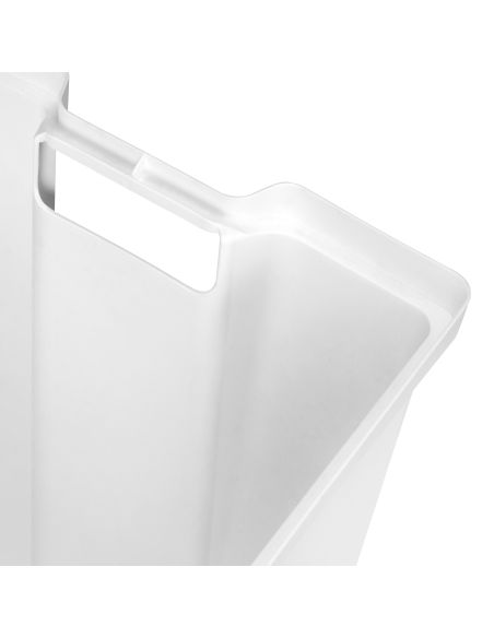 Emuca Cesto portabiancheria Laundry per modulo, Plastica bianca, Tecnoplastica e Acciaio
