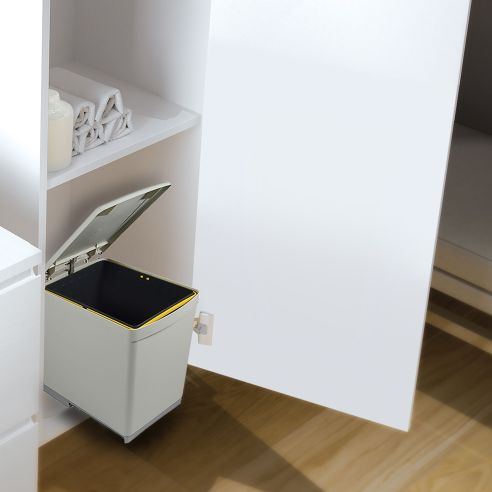 Emuca contenitore per la raccolta differenziata da fissare sul fondo ed estraibile manualmente in cucina 1 x16lt e coperchio