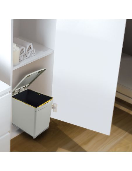 Emuca contenitore per la raccolta differenziata da fissare sul fondo ed estraibile manualmente in cucina 1 x16lt e coperchio