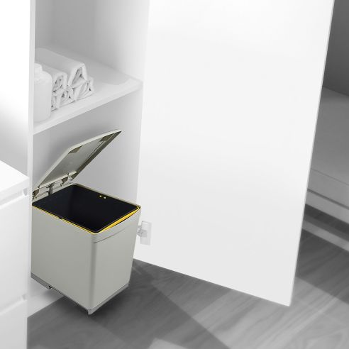 Emuca contenitore per la raccolta differenziata da fissare sul fondo ed estraibile manualmente in cucina 1 x16lt e coperchio