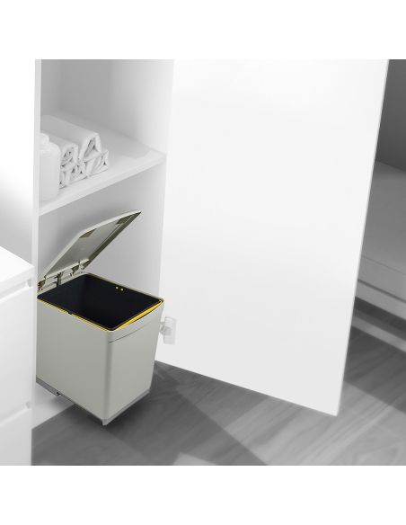 Emuca contenitore per la raccolta differenziata da fissare sul fondo ed estraibile manualmente in cucina 1 x16lt e coperchio