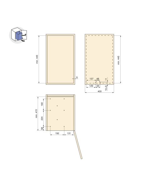 Emuca Pattumiere per raccolta differenziata per cucina, 1 x 30L, fissaggio inferiore, estrazione automatica, Acciaio e Plastica