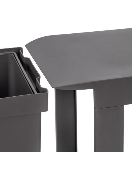 Emuca Pattumiere per raccolta differenziata per cucina, 2 x 14L, fissaggio inferiore, estrazione automatica, Acciaio e Plastica