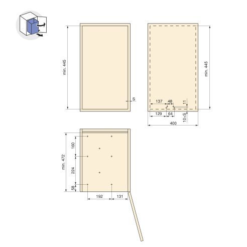 Emuca Pattumiere per raccolta differenziata per cucina, 2 x 14L, fissaggio inferiore, estrazione automatica, Acciaio e Plastica