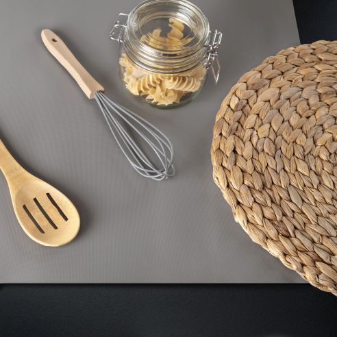 Emuca Tappetino antiscivolo per cassetti, Effetto tessuto, Plastica grigia, Tecnoplastica