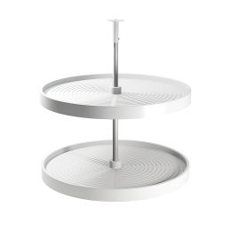Emuca Set di piatti circolari da cucina Shelvo, per modulo da 800 mm, Tecnoplastica e Alluminio, Bianca