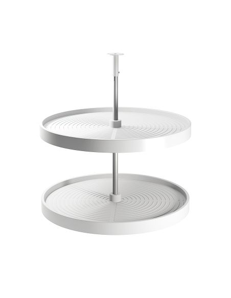 Emuca Set di piatti circolari da cucina Shelvo, per modulo da 800 mm, Tecnoplastica e Alluminio, Bianca