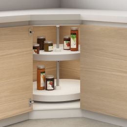 Emuca Set di piatti circolari da cucina Shelvo, per modulo da 800 mm, Tecnoplastica e Alluminio, Bianca 2