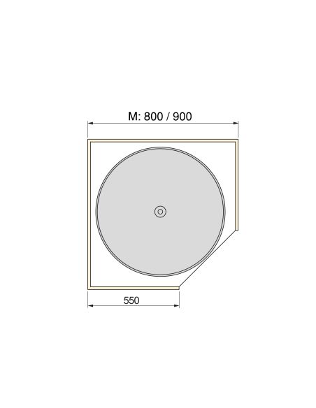Emuca Set di piatti circolari da cucina Shelvo, per modulo da 800 mm, Tecnoplastica e Alluminio, Bianca