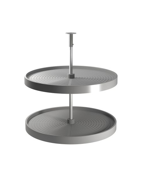 Emuca Set di piatti circolari da cucina Shelvo, per modulo da 800 mm, Tecnoplastica e Alluminio, Grigia