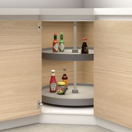 Emuca Set di piatti circolari da cucina Shelvo, per modulo da 800 mm, Tecnoplastica e Alluminio, Grigia 2