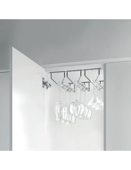 Emuca Portabicchieri Supra per mobile., Cromato brillo, Acciaio