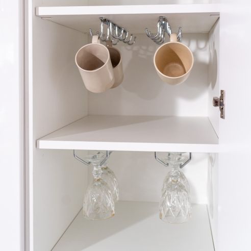 Emuca Portabicchieri Supra per mobile., Cromato brillo, Acciaio