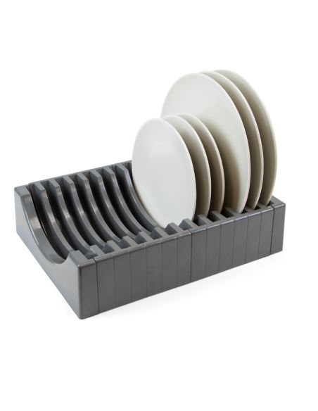 Emuca Organizer per piatti per mobile con capacità per 13 piatti., Plastica grigio antracite, Tecnoplastica