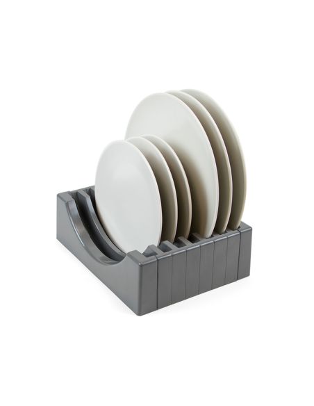Emuca Organizer per piatti per mobile con capacità per 13 piatti., Plastica grigio antracite, Tecnoplastica