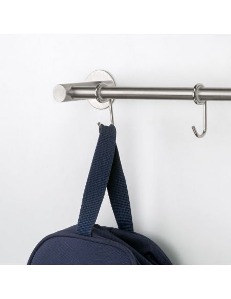 Emuca Appendino adesivo Supra a 5 ganci, Acciaio inossidabile, Acciaio inossidabile