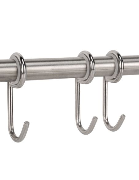 Emuca Appendino adesivo Supra a 5 ganci, Acciaio inossidabile, Acciaio inossidabile