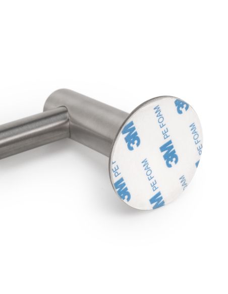 Emuca Appendino adesivo Supra a 5 ganci, Acciaio inossidabile, Acciaio inossidabile