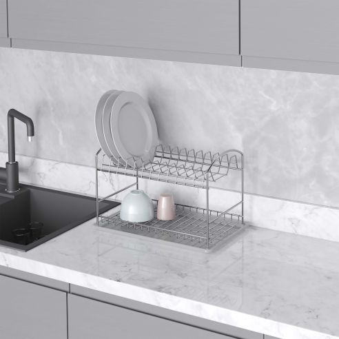 Emuca Scolapiatti da appoggioSuprastar, 435x270x275 mm, Acciaio, Cromato lucido