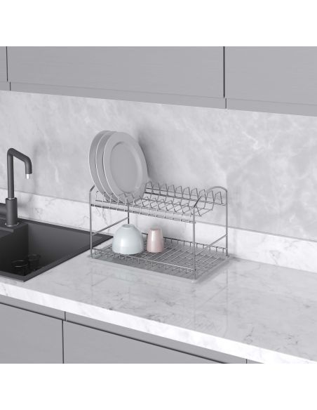 Emuca Scolapiatti da appoggioSuprastar, 435x270x275 mm, Acciaio, Cromato lucido