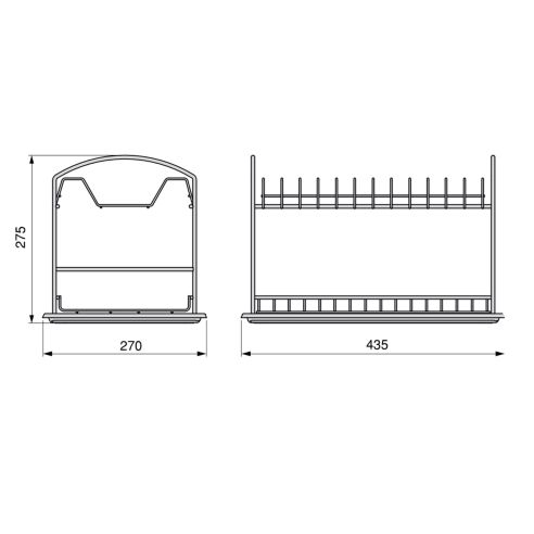 Emuca Scolapiatti da appoggioSuprastar, 435x270x275 mm, Acciaio, Cromato lucido