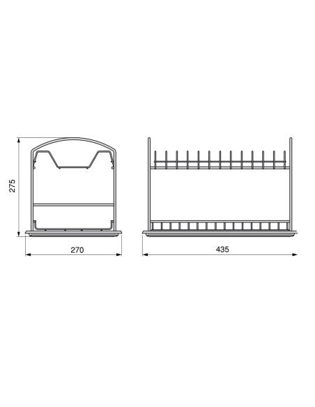 Emuca Scolapiatti da appoggioSuprastar, 435x270x275 mm, Acciaio, Cromato lucido