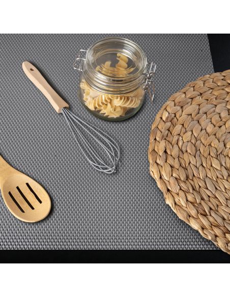Emuca Tappeto antiscivolo per cassetti, Minirhomb, lunghezza 20m x 480mm, Tecnoplastica, Grigio antracite
