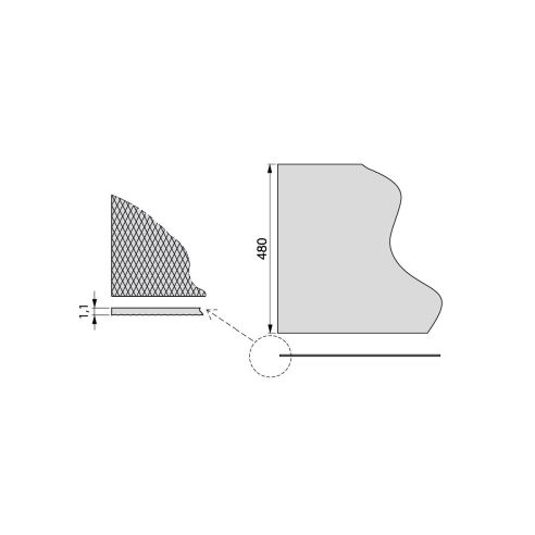 Emuca Tappeto antiscivolo per cassetti, Minirhomb, lunghezza 20m x 480mm, Tecnoplastica, Grigio antracite