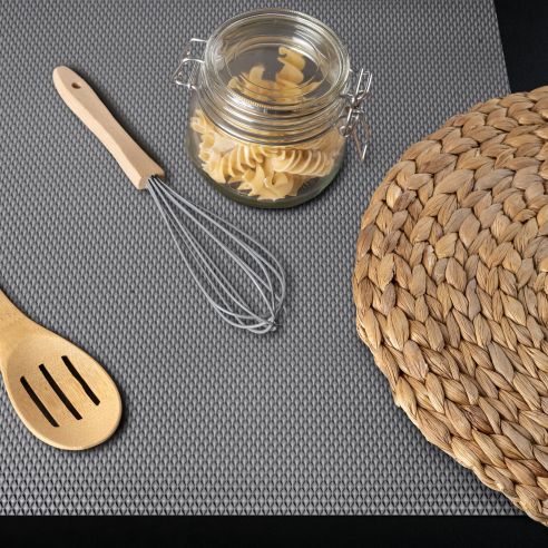 Emuca Tappeto antiscivolo per cassetti, Diamond, lunghezza 20m x 480mm, Tecnoplastica, Grigio antracite