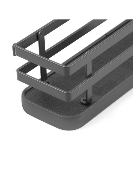 Emuca Portaspezie con 3 ripiani Titane per mobili da cucina o muro., Grigio antracite, Acciaio
