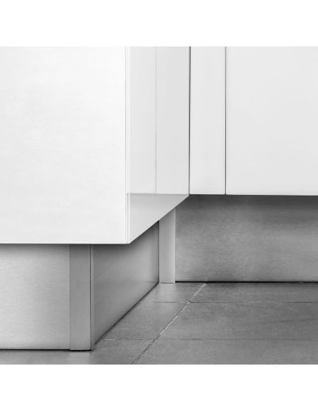 Emuca battiscopa da cucina Plasline con accessori per unione., 2,35 m, Anodizzato satinato, Tecnoplastica