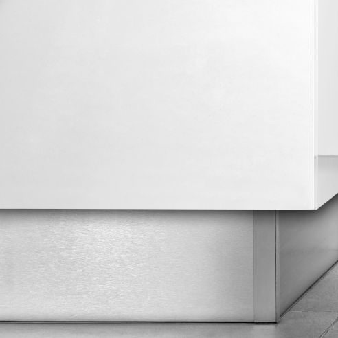 Emuca battiscopa da cucina Plasline con accessori per unione., 2,35 m, Anodizzato satinato, Tecnoplastica