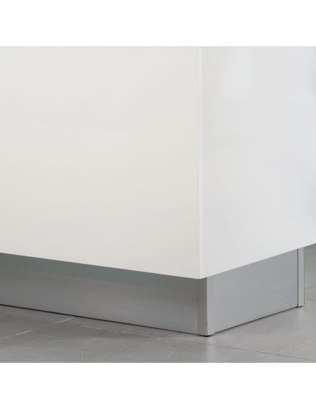Emuca battiscopa da cucina Plasline con accessori per unione., 2,35 m, Anodizzato satinato, Tecnoplastica