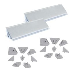 Emuca Alzatina triangolare per cucina Plasline con accessori per installazione., 2,35 m, Anodizzato satinato