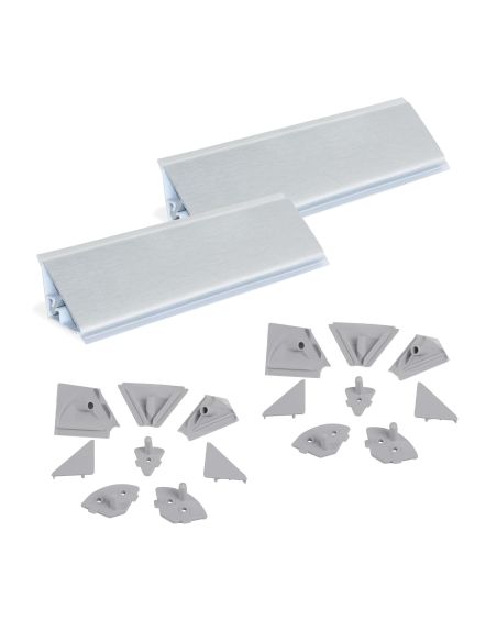 Emuca Alzatina triangolare per cucina Plasline con accessori per installazione., 2,35 m, Anodizzato satinato