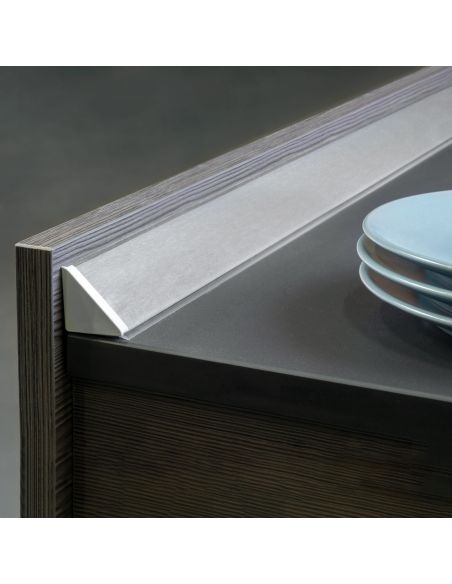Emuca Alzatina triangolare per cucina Plasline con accessori per installazione., 2,35 m, Anodizzato satinato