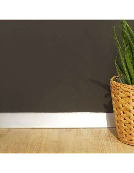 Emuca Alzatina triangolare per cucina Plasline con accessori per installazione., 2,35 m, Anodizzato satinato