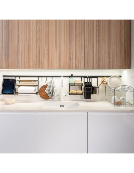 Emuca Ripiano per barattoli spezie Titane, Grigio antracite, Acciaio