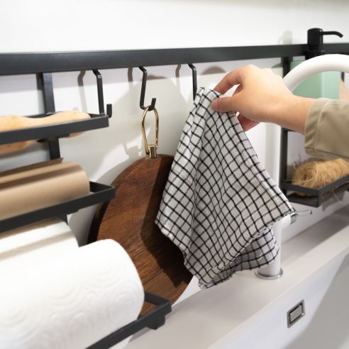 Emuca Ripiano per barattoli spezie Titane, Grigio antracite, Acciaio