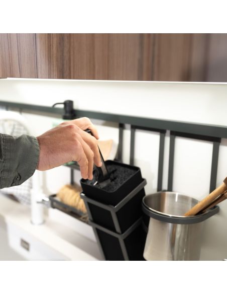 Emuca Ripiano per barattoli spezie Titane, Grigio antracite, Acciaio