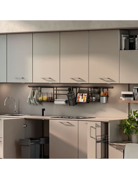 Emuca Ripiano per barattoli spezie Titane, Grigio antracite, Acciaio